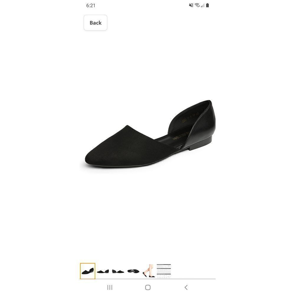 New Size 9 Dream Pairs Black Elegant Pointed Toe D'orsay Slip On Flat Shoes